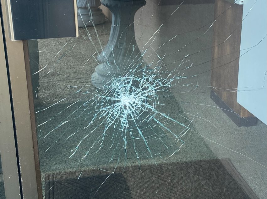 The side door on the Byrd Avenue entrance to Bobby's Jewelry was shattered in an attempted break-in.